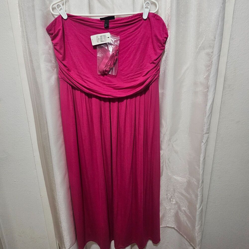 Lane Bryant Strapless Pink Maxi Dress Size 22/24 NWT
